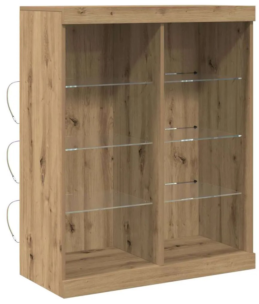 vidaXL Πλευρικό Τραπέζι LED Artisan Oak 41 x 37 x 100 εκ