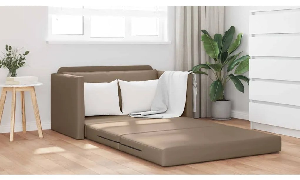 vidaXL Κρεβάτι καναπές Καπουτσίνο 124 x 71 x 78 εκ Δερματίνη