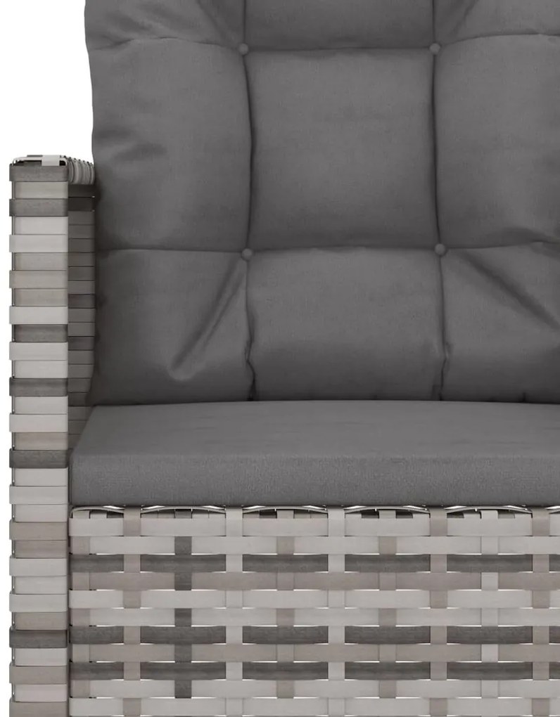 vidaXL Πολυθρόνα Κήπου Γκρι από Συνθετικό Ρατάν με Μαξιλάρια