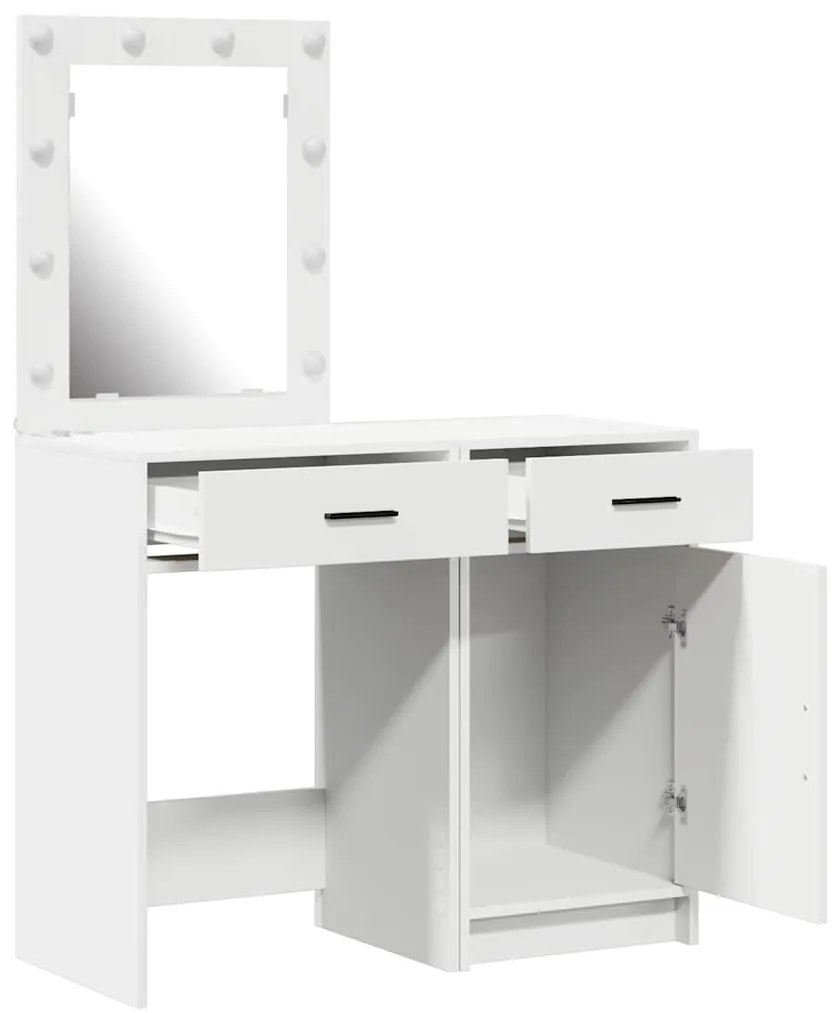 vidaXL Τραπέζι περιποίησης με συρτάρι 2 pcs Λευκό 50 x 41 x 135 εκ