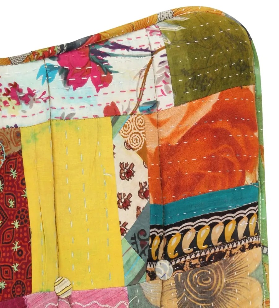 vidaXL Πολυθρόνα Κουνιστή Πολύχρωμη Patchwork από Καραβόπανο+Υποπόδιο