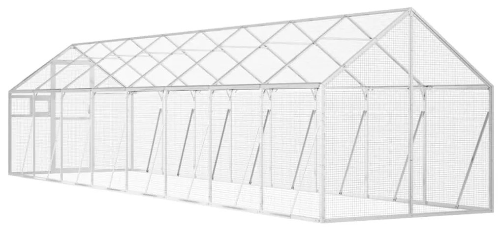 vidaXL Κλουβί Ασημένιο 1,79 x 8 x 1,85 μ. από Αλουμίνιο