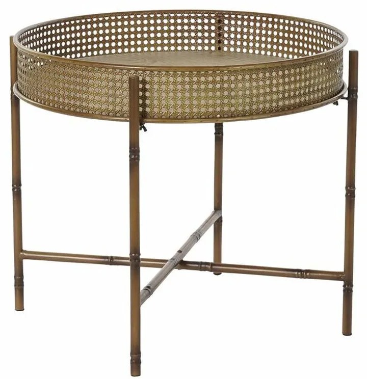 Βοηθητικό Τραπέζι DKD Home Decor 59 x 59 x 50 cm Φυσικό Μέταλλο
