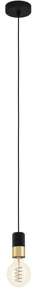 Φωτιστικό Οροφής Calari 31075 4,5x150cm 1xΕ27 40W Black-Brass Eglo Steel