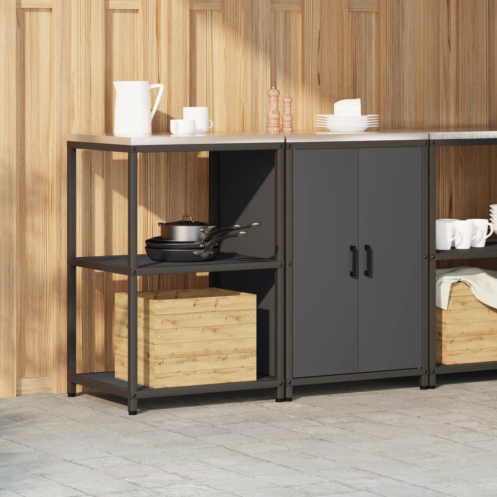 vidaXL Σετ Αποθήκευσης Κουζίνας 2 pcs Ανθρακί 120 x 50 x 92 εκ.