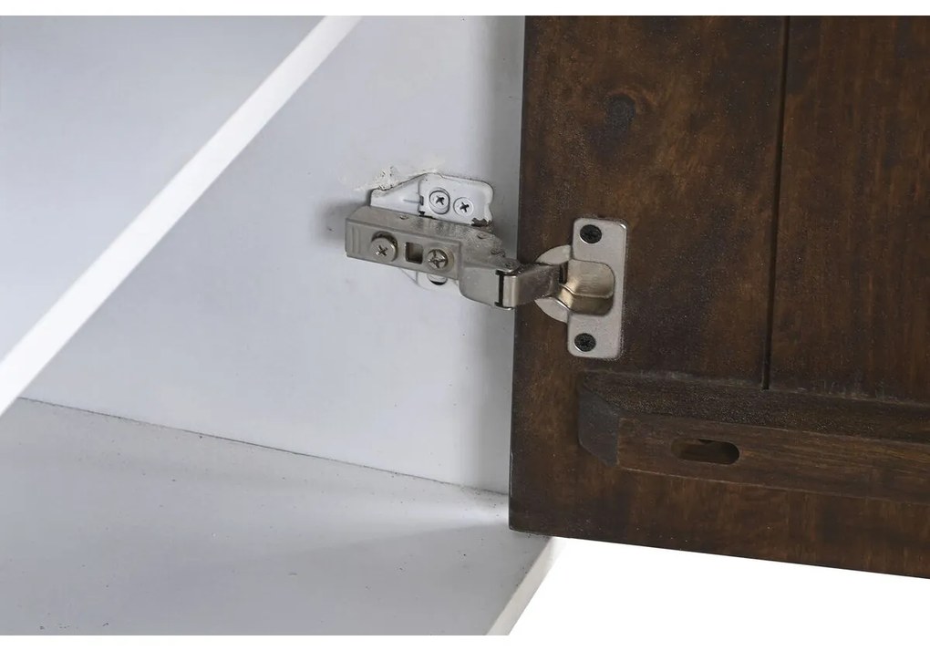 Σκευοθήκη DKD Home Decor Λευκό Σκούρο καφέ Ξύλο από Μάνγκο 150 x 40 x 80 cm