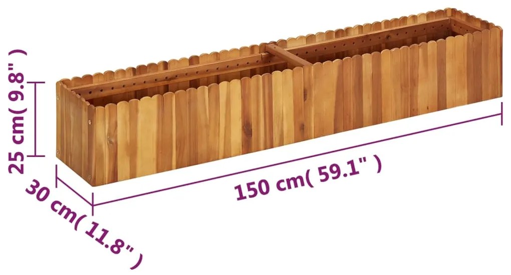 ΖΑΡΝΤΙΝΙΕΡΑ ΥΠΕΡΥΨΩΜΕΝΗ 150 X 30 X 25 ΕΚ. ΜΑΣΙΦ ΞΥΛΟ ΑΚΑΚΙΑΣ 45919