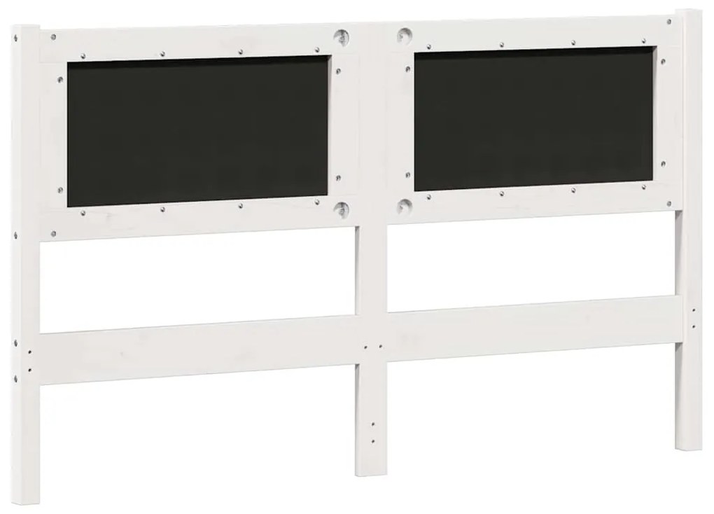 vidaXL Κεφαλάρι Άλλο Λευκό και ανοιχτό γκρι 150 cm Μασίφ ξύλο πεύκου