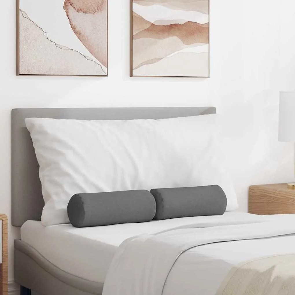 vidaXL Μαξιλάρια Στήριγμα 2 pcs Σκούρο Γκρι Ø 15 x 40 εκ ύφασμα