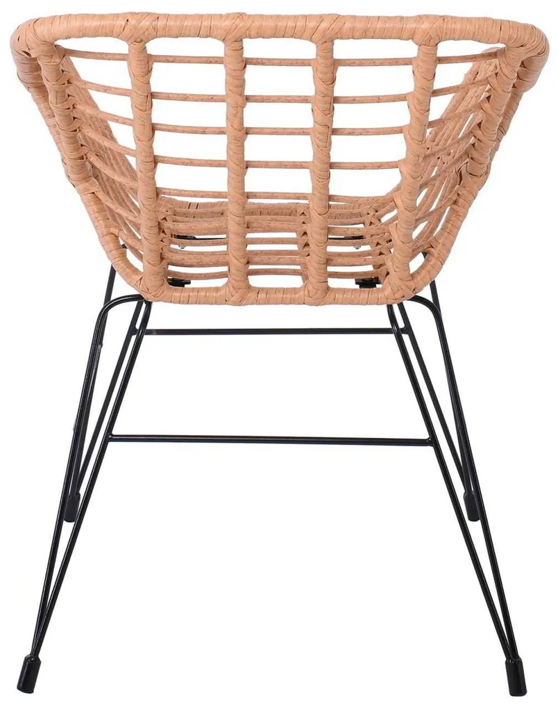 SALSA-S Πολυθρόνα Κήπου, Μέταλλο Βαφή Μαύρο, Wicker Φυσικό (χωρίς μαξιλάρι)