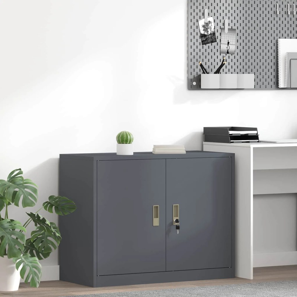 vidaXL Ντουλάπι αποθήκευσης Ανθρακί 90 x 40 x 70 cm Ατσάλι