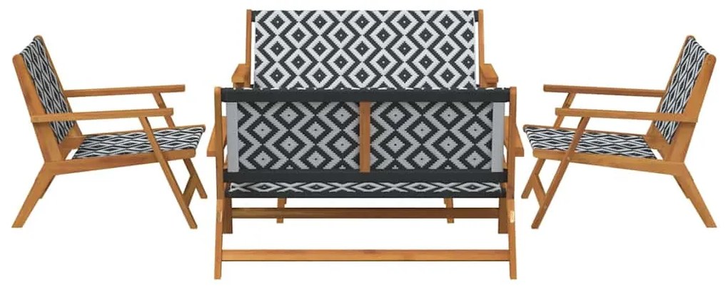 vidaXL Κήπου Καρέκλες με Τραπέζι 5 pcs Μαύρο 90 x 45 x 40 cm