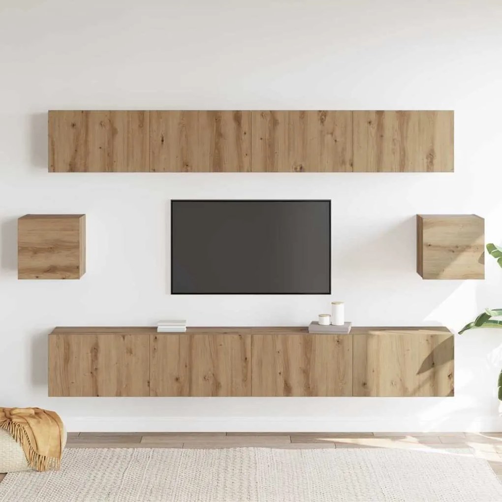 vidaXL Set καμπίνων τηλεόρασης 6 τεμαχίων Καρυδιά Επεξεργασμένο ξύλο