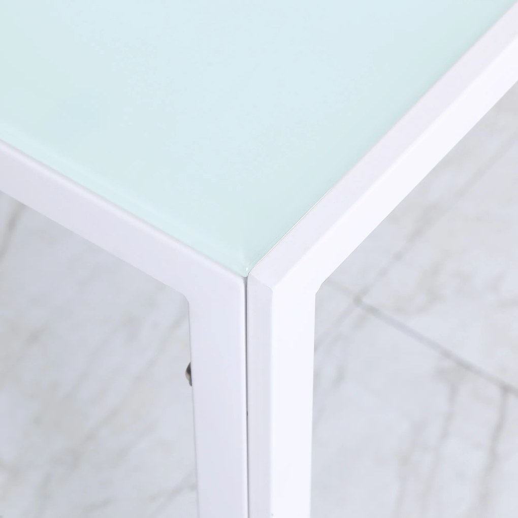 HOMCOM Τραπέζι τραπεζαρίας, μοντέρνος σχεδιασμός, 120 cm x 60 cm x 75 cm, Λευκό