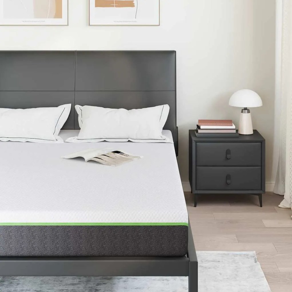 vidaXL Στρώμα Λευκό και Γκρι 140 x 190 cm Τσέπες ελατηρίων