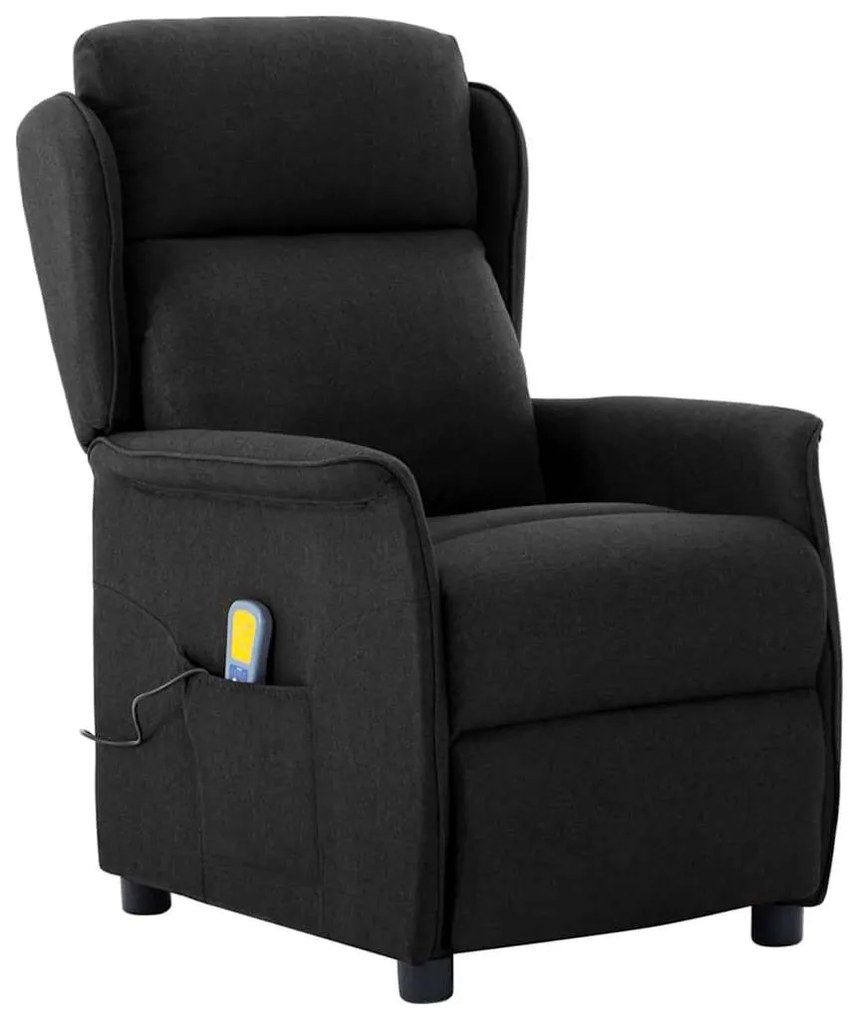 vidaXL Καρέκλα μασάζ με μαξιλάρι Μαύρο 67.5 x 93.5 x 101.5 εκ ύφασμα