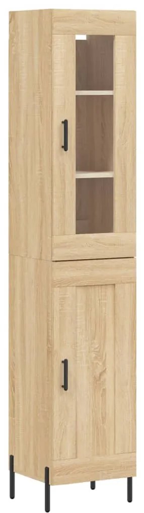 vidaXL Μπουφές Sonoma δρυς 34,5 x 34 x 180 εκ. από Επεξεργασμένο Ξύλο