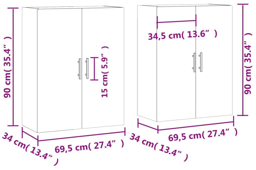 ΝΤΟΥΛΑΠΙΑ ΤΟΙΧΟΥ 2 ΤΕΜ. ΚΑΠΝΙΣΤΗ ΔΡΥΣ 69,5 X 34 X 90 ΕΚ. 3195648