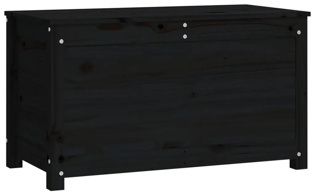 Κουτί Αποθήκευσης Μαύρο 80x40x45,5 εκ από Μασίφ Ξύλο Πεύκου - Μαύρο