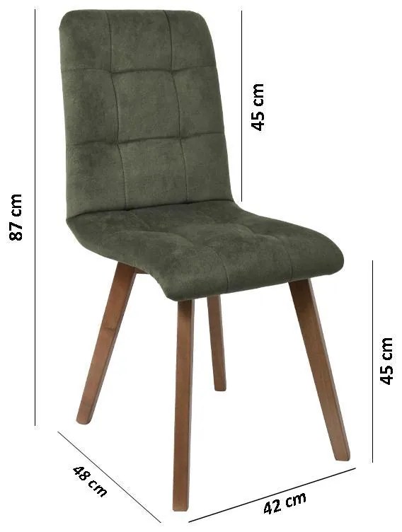 Καρέκλα Τραπεζαρίας NEW T-17 Fylliana Λαδί με Grey Oak πόδια 42x48x87εκ. 2αδα 42x48x87 εκ.