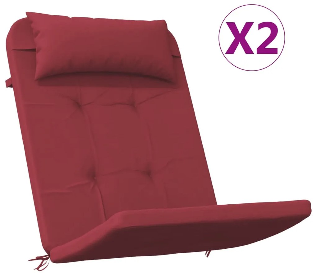 vidaXL Μαξιλάρια Καρέκλας Adirondack 2 τεμ. Μπορντό από Ύφασμα Oxford