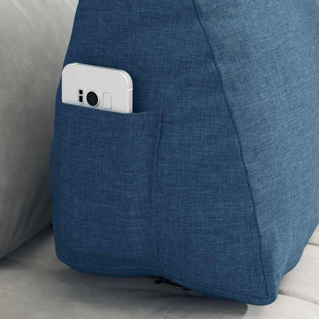 vidaXL Μαξιλάρι Πλάτης Μπλε 60 x 20 x 50 εκ. ύφασμα