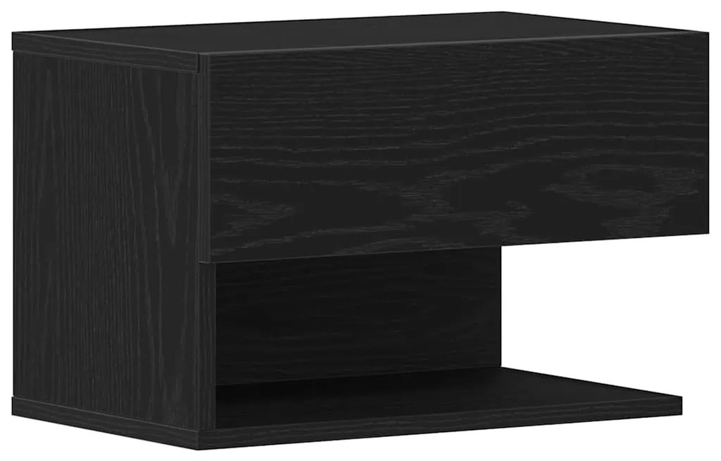 vidaXL Κομοδίνο Μαύρη δρυς 46 x 29.5 x 30 εκ. Επεξεργασμένο ξύλο