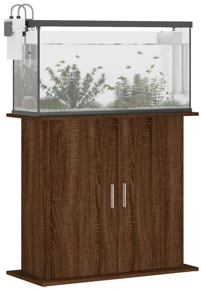 vidaXL Βάση Ενυδρείου Καφέ Δρυς 81x36x73 εκ. από Επεξεργασμένο Ξύλο