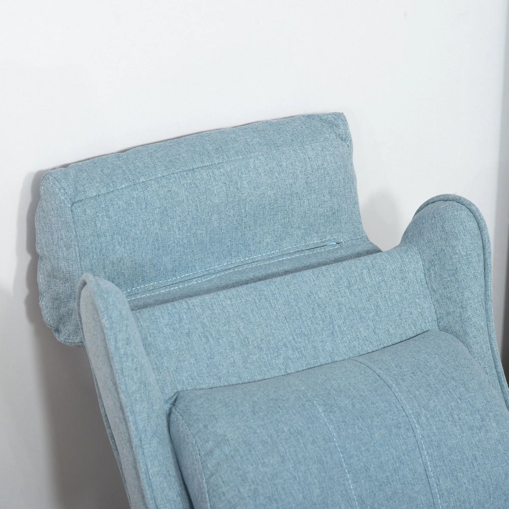 HOMCOM Παιδικός καναπές-πολυθρόνα με υποπόδιο, ρυθμιζόμενη πλάτη, μπράτσα, παιδικό καναπεδάκι, ξαπλώστρα για 3-5 ετών αγόρια και κορίτσια, μπλε