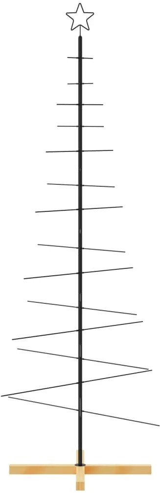 vidaXL Χριστουγεννιάτικο Δέντρο Μαύρο 180 εκ. Μέταλλο με Ξύλινη Βάση