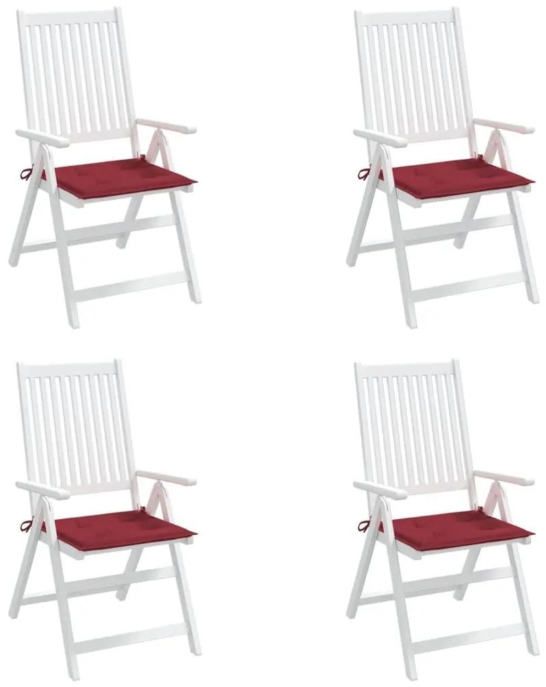 Μαξιλάρια Καρέκλας Κήπου 4τεμ Μπορντό 50x50x3 εκ. Oxford Ύφασμα - Κόκκινο