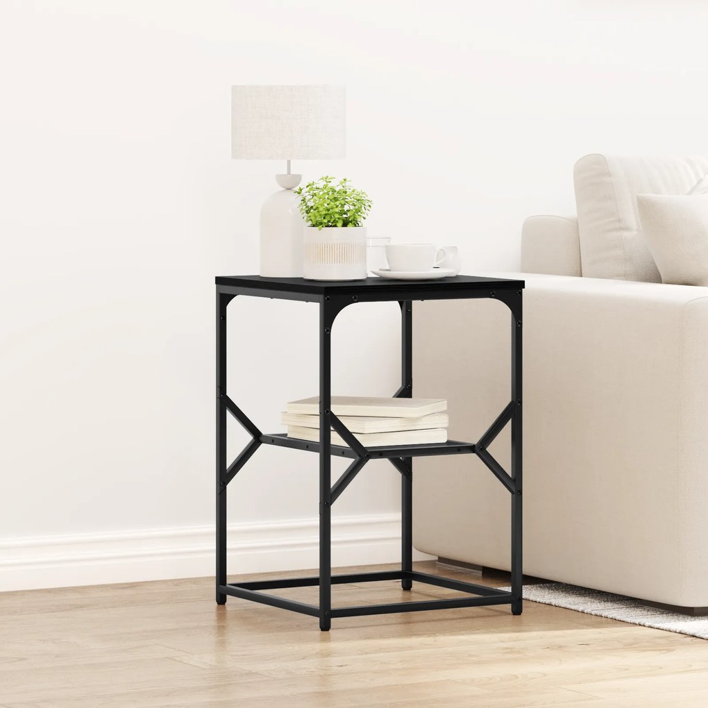 vidaXL Τραπεζάκι Μαύρο Δρυς 41x40x60 εκ Κατασκευασμένο Ξύλο
