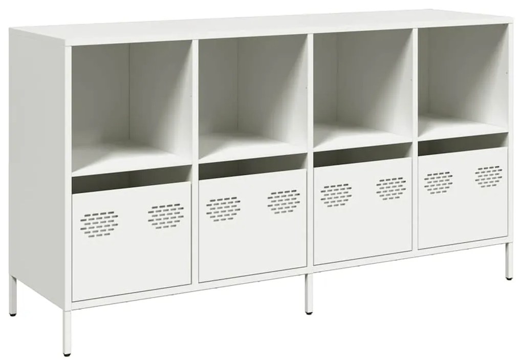 vidaXL Sideboard Λευκό 135x39x73,5 cm Ατσάλι ψυχρής έλασης