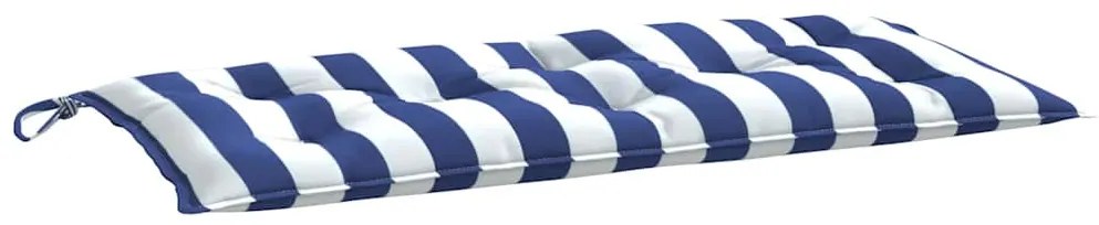 vidaXL Μαξιλάρια Πάγκου 2 τεμ. Μπλε &amp; Λευκό Ριγέ 100x50x7εκ Υφασμάτινα