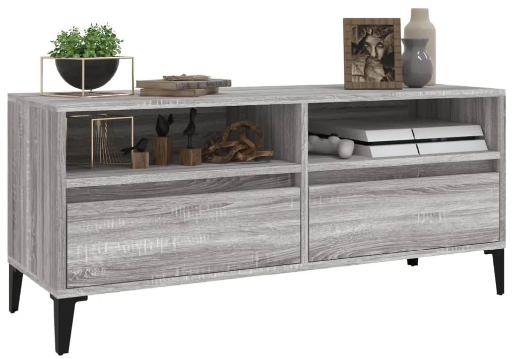 vidaXL Έπιπλο Τηλεόρασης Γκρι Sonoma 100x34,5x44,5εκ. Επεξεργ. Ξύλο