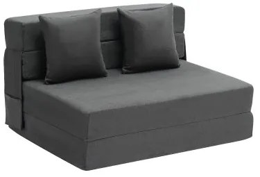 VEVOR Folding Sofa Bed 3-in-1 Foldable Couch Bed with 2 Pillows Dark Grey Twin