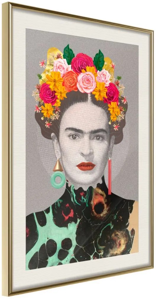 Αφίσα - Charismatic Frida - 30x45 - Χρυσό - Με πασπαρτού