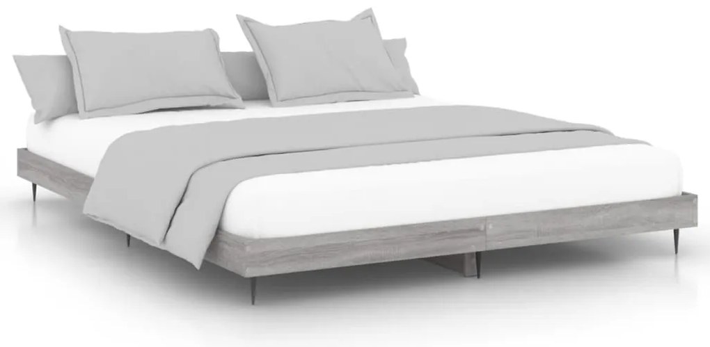vidaXL Πλαίσιο Κρεβατιού Γκρι Sonoma 140x200 εκ. Επεξεργασμένο Ξύλο