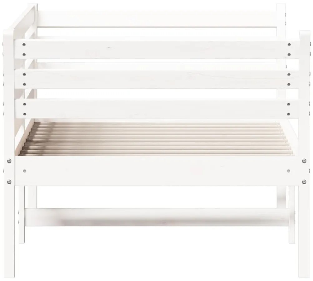 vidaXL Κρεβάτι ημέρας χωρίς στρώμα Λευκό 75x190 cm Στερεό ξύλο πεύκο