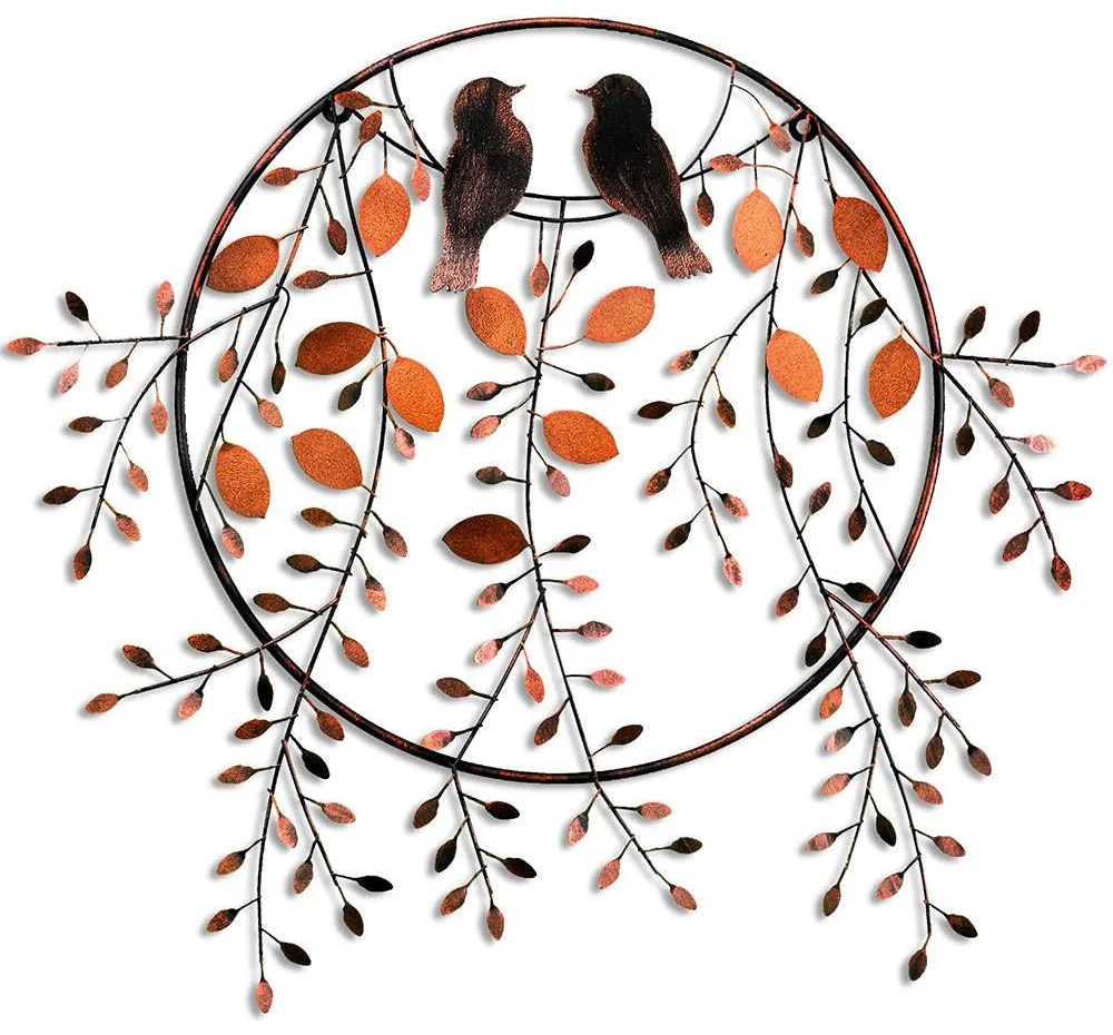 Διακοσμητικό Τοίχου Love of Birds 930DYU1235 75x86cm Black-Copper Wallity Metal