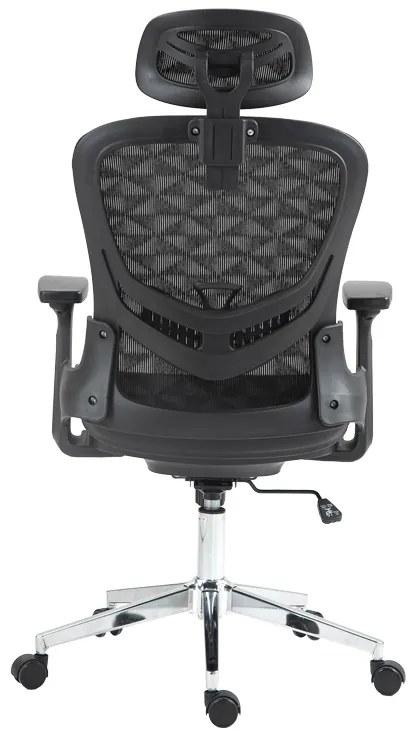 Καρέκλα γραφείου εργασίας Mergi pakoworld μαύρο mesh 62x63x120εκ