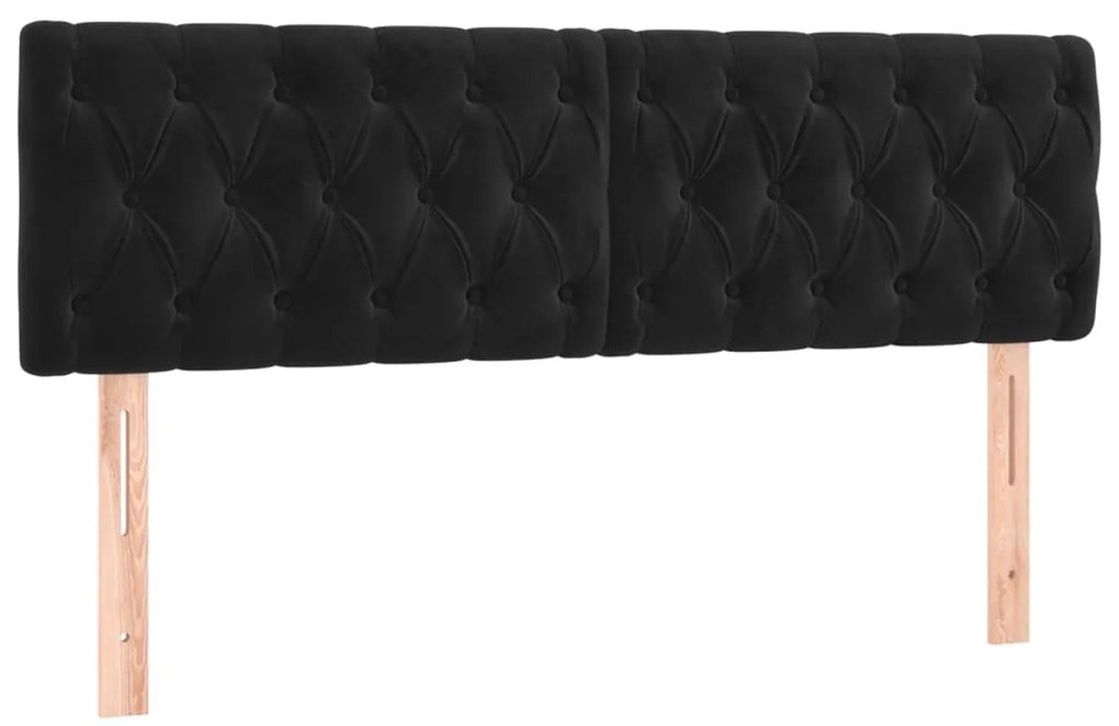 vidaXL Κεφαλάρι Κρεβατιού LED Μαύρο 160x7x78/88 εκ. Βελούδινο