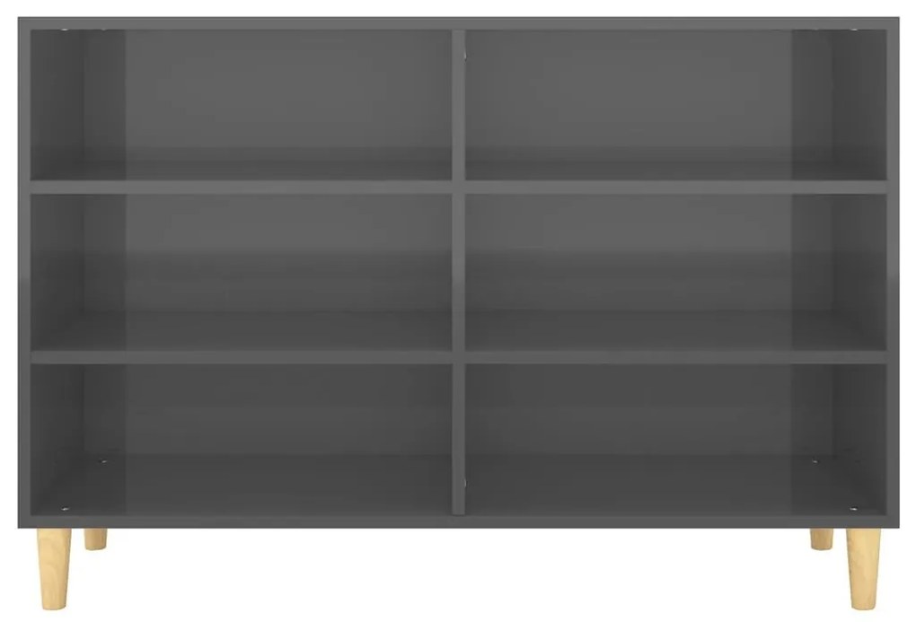 Ραφιέρα Γυαλιστερή Γκρι 103,5 x 35 x 70 εκ. από Επεξ. Ξύλο - Γκρι