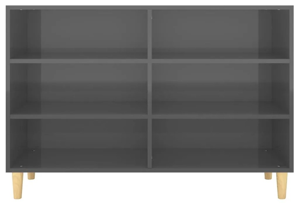 Ραφιέρα Γυαλιστερή Γκρι 103,5 x 35 x 70 εκ. από Μοριοσανίδα - Γκρι
