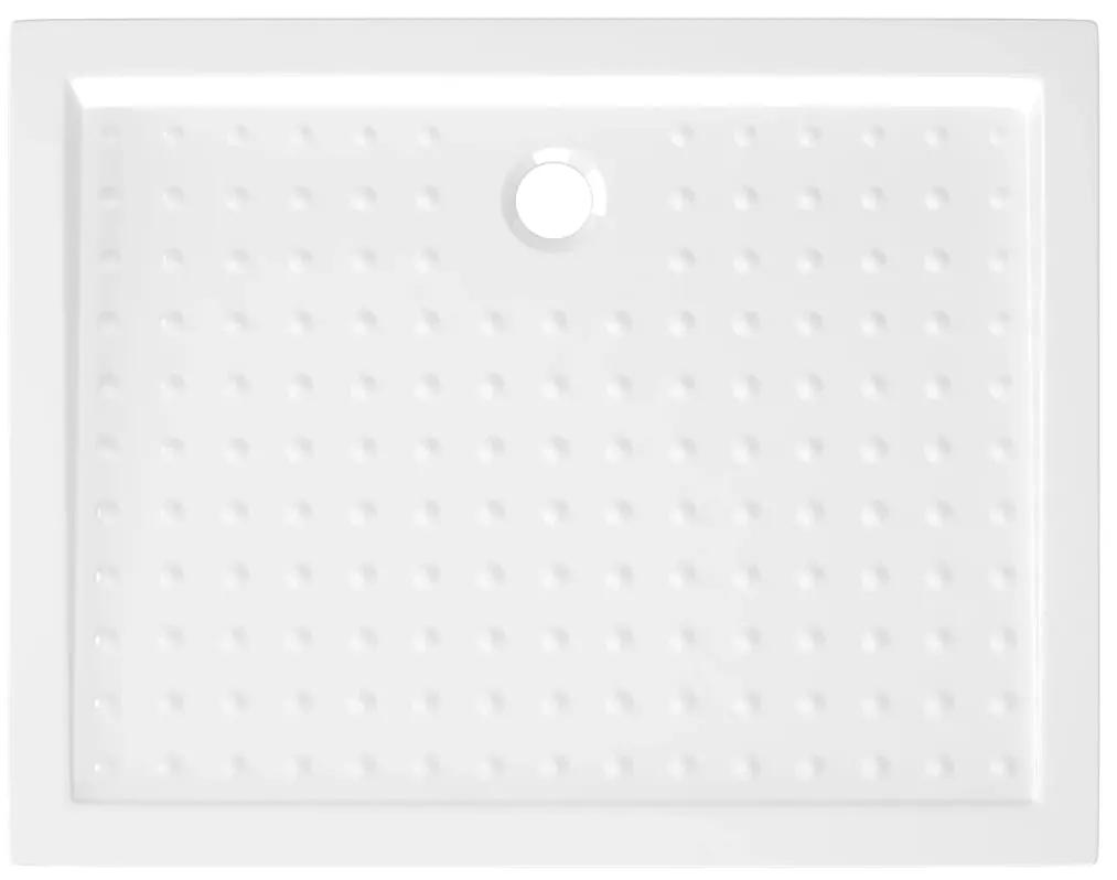 vidaXL Βάση Ντουζιέρας με Σχέδιο Τάπας Λευκή 90 x 70 x 4 εκ. από ABS