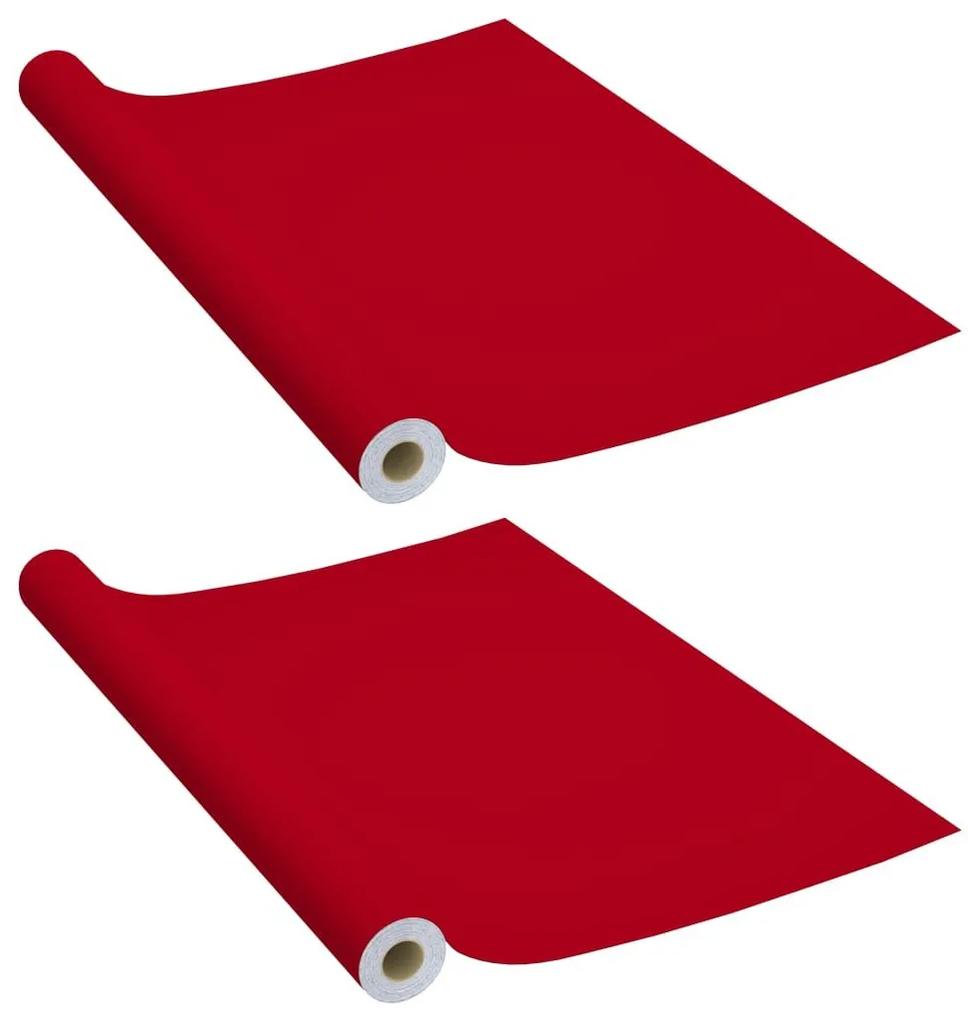 Μεμβράνες Αυτοκόλλητες για Έπιπλα 2 τεμ. Κόκκινο 500x90 εκ. PVC - Κόκκινο