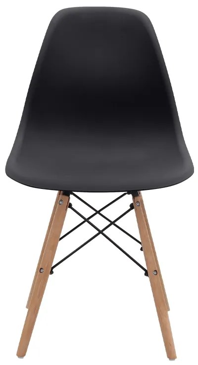 Καρέκλα τραπεζαρίας Nova Megapap PP μαύρο - ξύλινο φυσικό πόδι 46x51x80εκ.