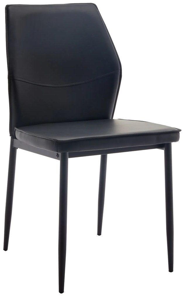Insi Alba καρέκλα μεταλλική 46x53x87cm Pu Μαύρο  0032.XS79BL