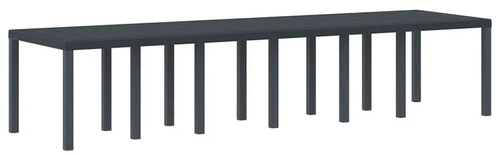 vidaXL Τραπέζι Κήπου Ανθρακί 350 x 100 x 73 εκ. Πολυ Ράτταν
