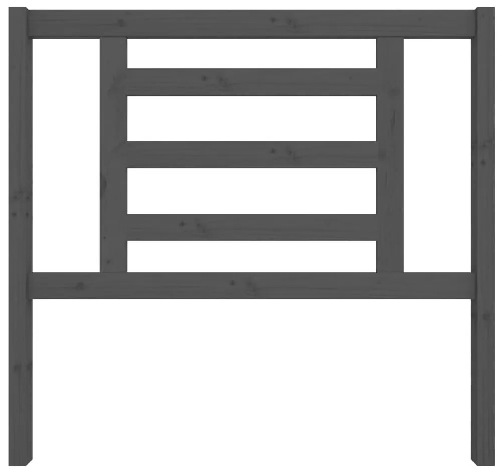 vidaXL Κεφαλάρι Κρεβατιού Γκρι 106 x 4 x 100 εκ. από Μασίφ Ξύλο Πεύκου